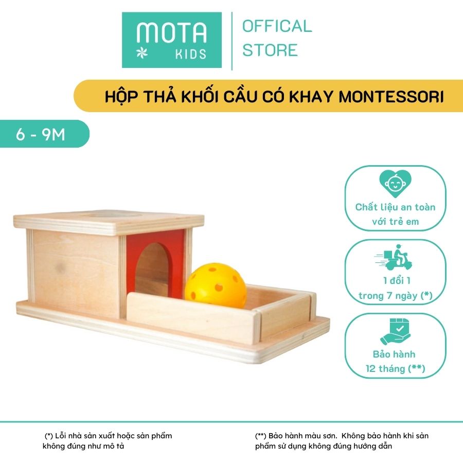 Đồ chơi hộp thả khối cầu cho bé 6-9 tháng Montessori Mota- Khơi gợi tò mò- Kích thích thính giác - Hàng chính hãng
