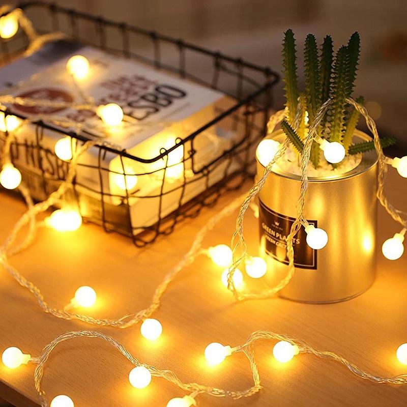 Dây đèn led bóng hình tròn loại 3 mét chạy Pin AA