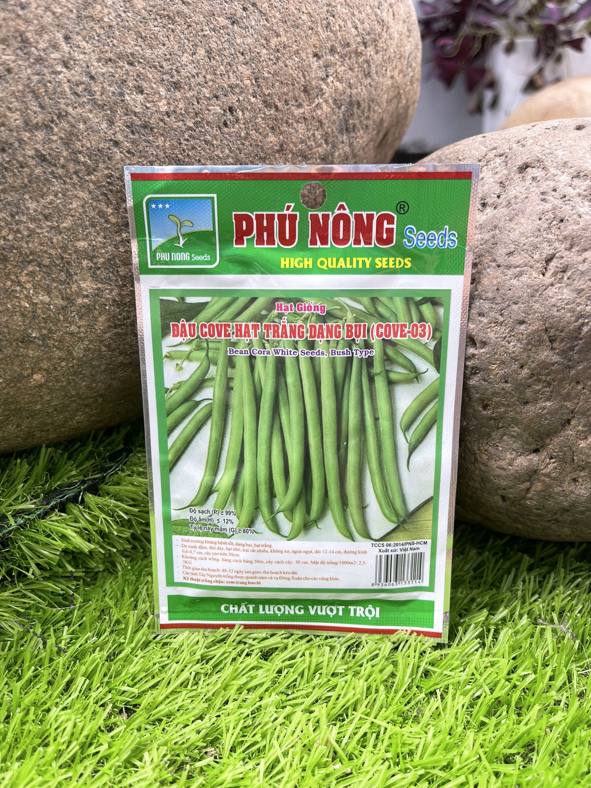 Hạt đậu cove trắng dạng bụi gói 10gr