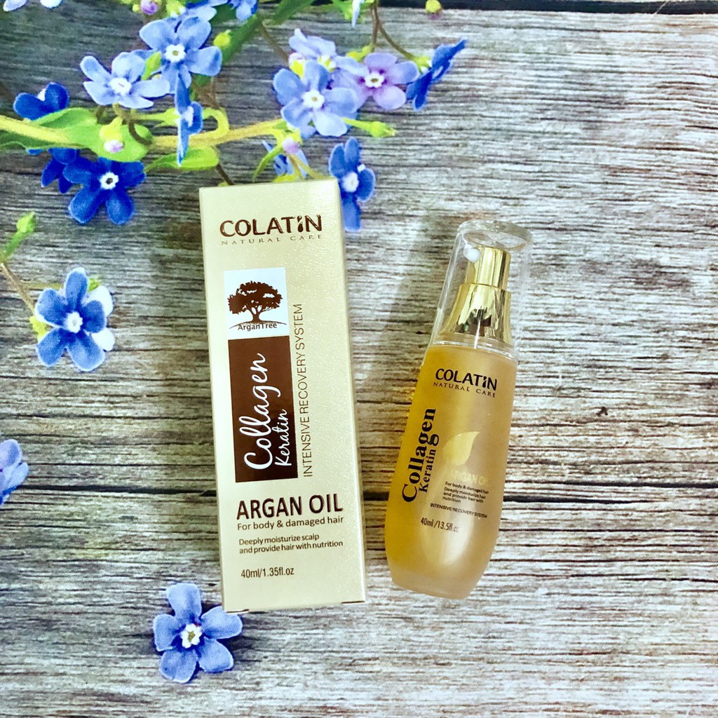 Tinh dầu dưỡng tóc COLATIN Argan Oil 40ML + Cặp gội xả gói Karseell 15mlx2