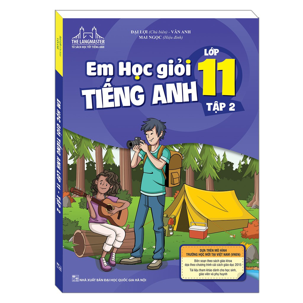 Sách Combo Em học giỏi tiếng anh lớp 11 tập 1+ tập 2 Có Mã cào sau sách thay cho CD