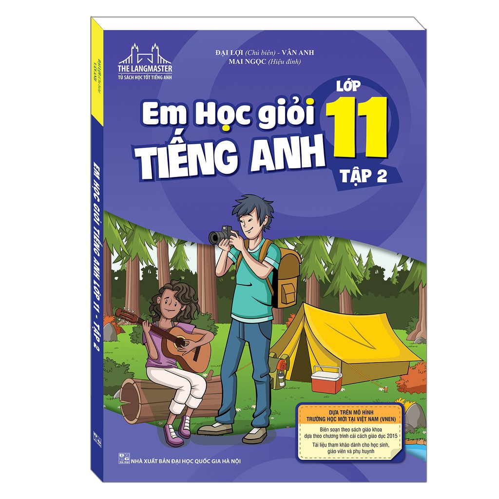 Sách Combo Em học giỏi tiếng anh lớp 11 tập 1+ tập 2 Có Mã cào sau sách thay cho CD