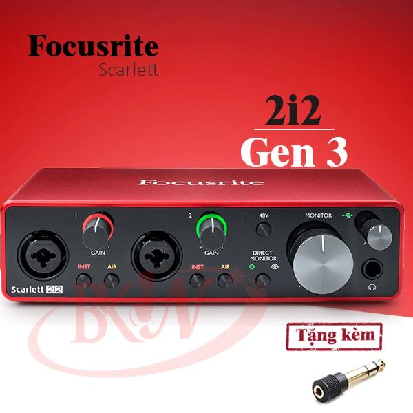 Sound Card Focusrite Scarlett 2i2 Gen 3 . Chuyên Dùng Cho Phòng Thu Âm , Hát Livestream Chuyên Nghiệp