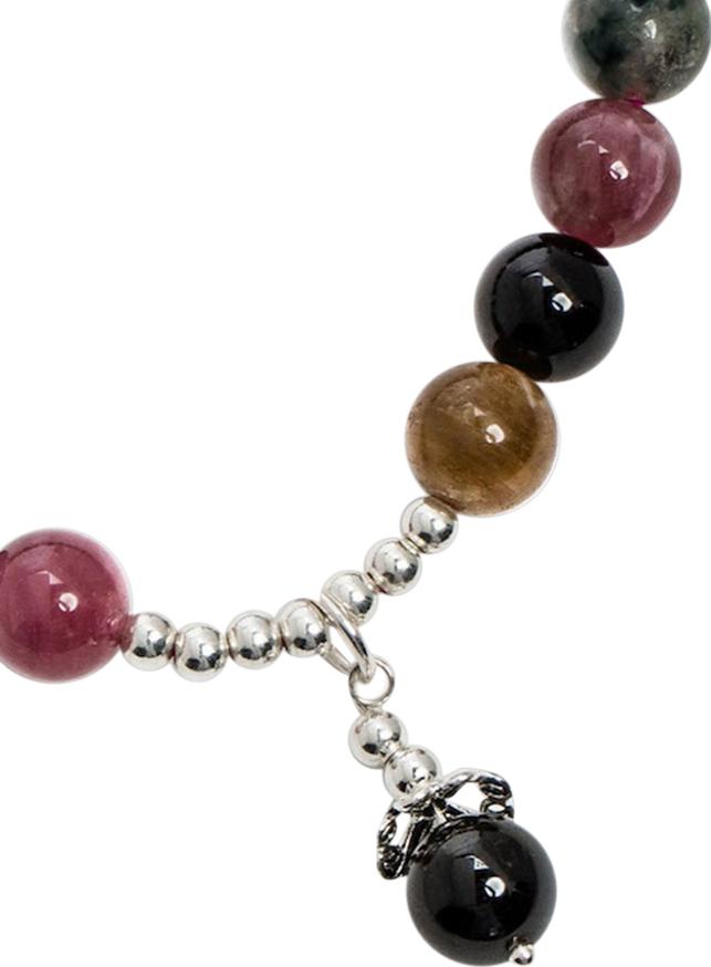 Vòng Tay Tourmaline 6mm Đa Sắc Charm Trái Tim Ngọc Quý Gemstones VT136