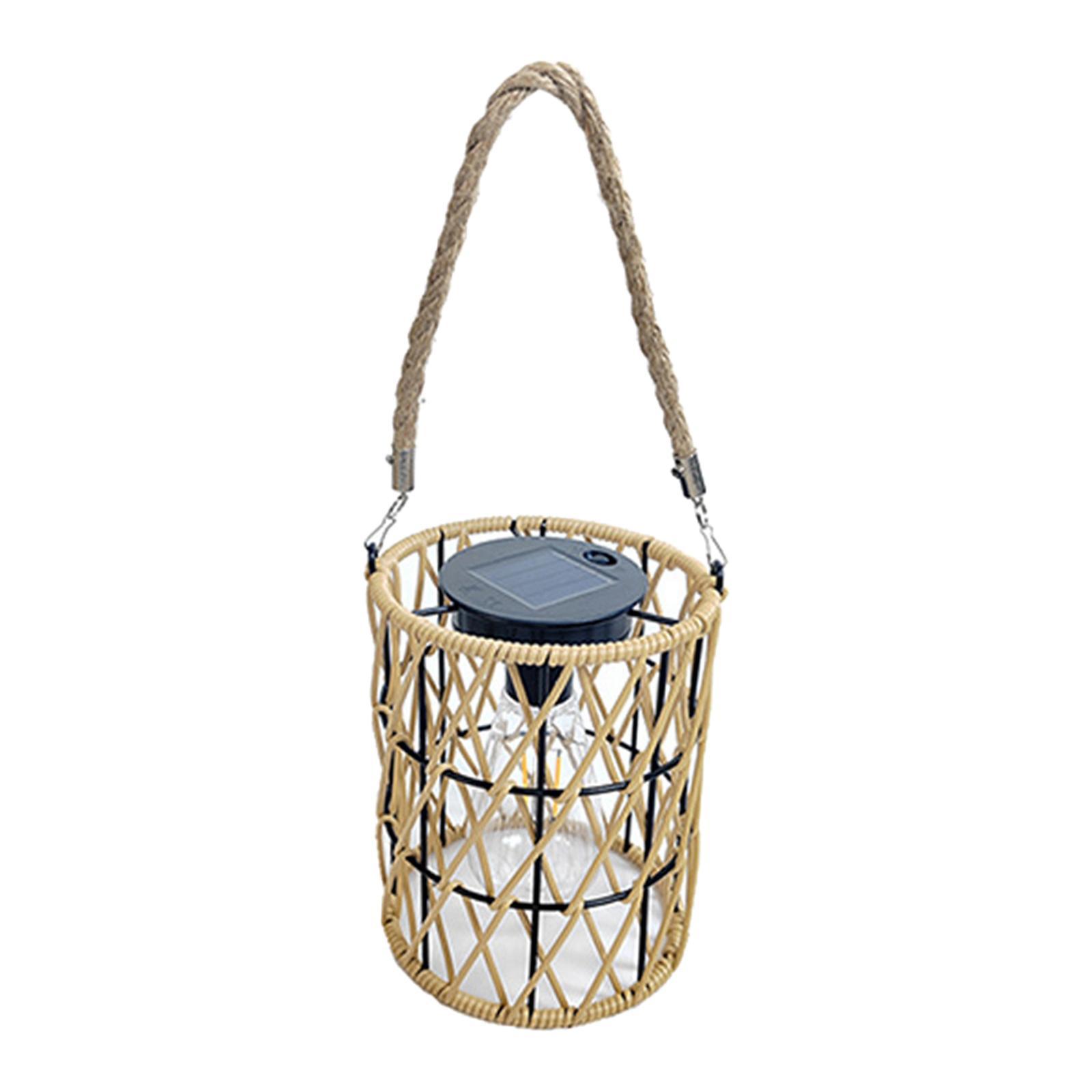 Solar Outdoor Lamp Boho Lamp Hanging Lamp with Bulb for Pathway Outside Porch