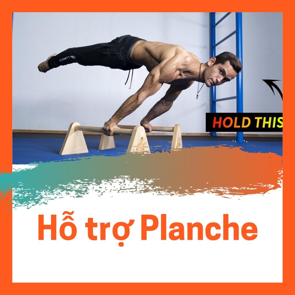 1 Chiếc Parallettes gỗ Tần Bì-Dụng Cụ Hít Đất,Chống đẩy tập cơ ngực,planche,handstand,hướng dẫn chi tiết Calisthenics,