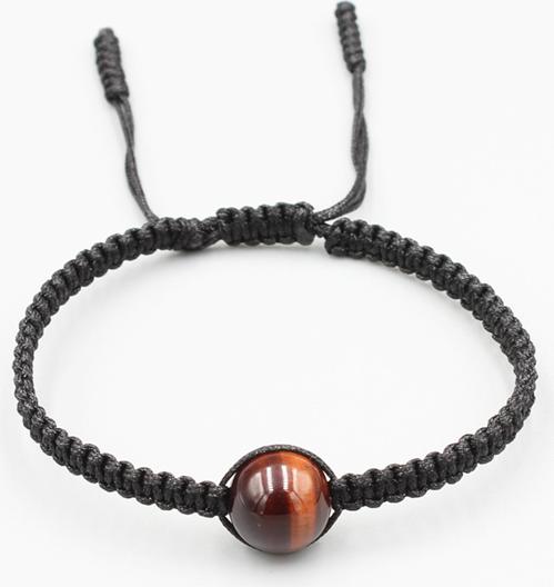 Vòng Tay Thắt Dây Thủ Công Phối Đá Mắt Hổ Đỏ Tự Nhiên 10MM