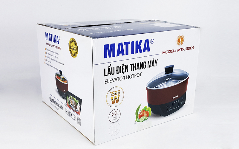 Nồi Lẩu Điện Thang Máy 5L Matika MTK-9089 Đa Chức Năng Nấu, Nâng Hạ Thực Phẩm Thông Minh-Hàng Chính Hãng