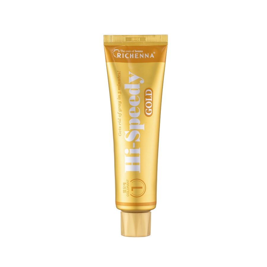 Thuốc nhuộm tóc phủ bạc thảo dược Richenna Hi-Speedy Gold Hàn Quốc màu nâu hạt dẻ sáng 150g