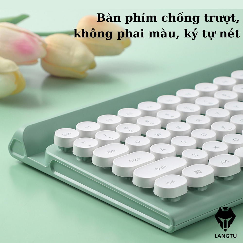 Bàn Phím Bluetooth Giả Cơ Langtu  LT500 Không Dây Kèm Chuột Máy Tính Hàng Chính Hãng