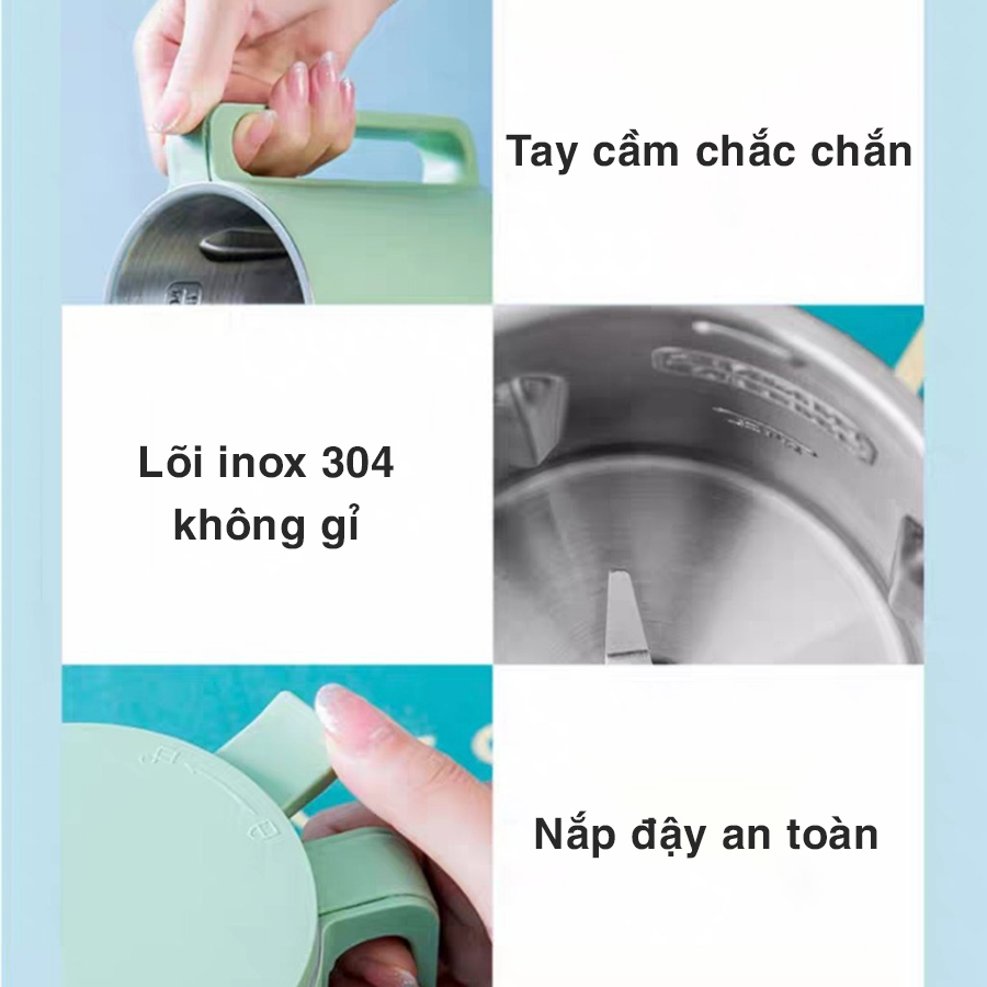 Máy Nấu Sữa Hạt Đa Năng Máy Xay Sữa Hạt Làm Sữa Đậu Lành Dung tích 350ml Xay Nhuyễn Kết Hợp Nấu