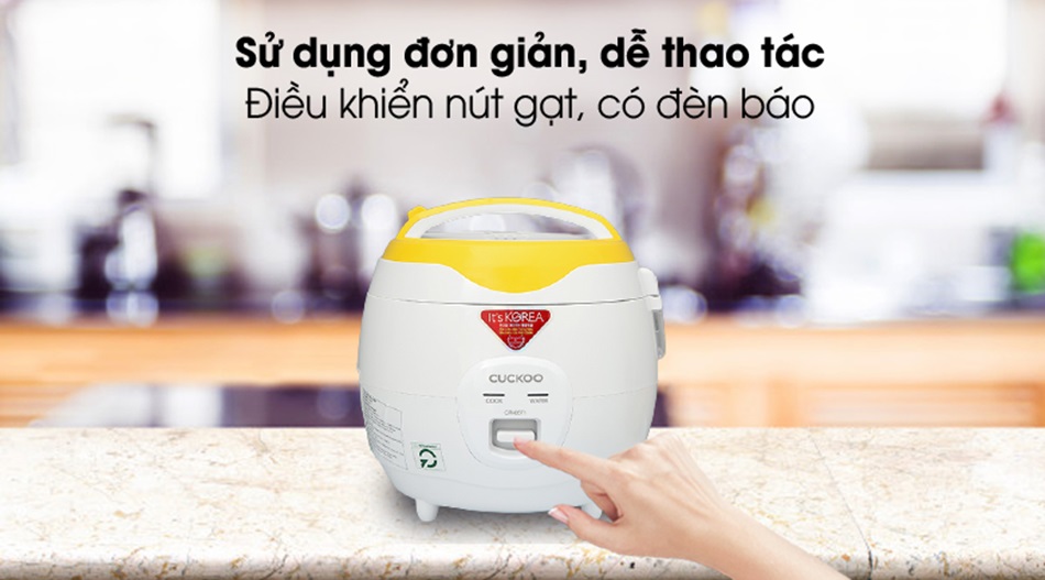 Nồi cơm điện Cuckoo 1,08 lít CR-0671- màu vàng- bản Quốc tế - Hàng chính hãng Cuckoovina