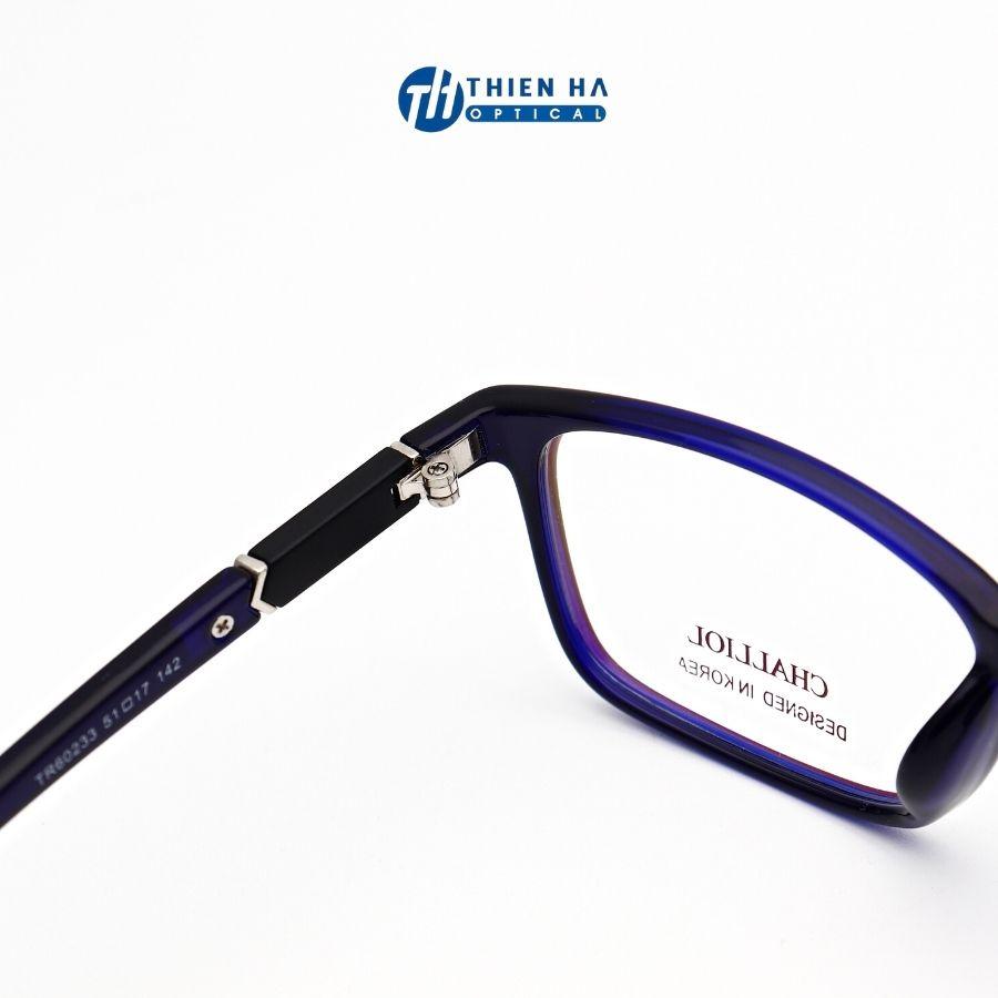 Gọng kính vuông THIÊN HÀ OPTICAL dáng vuông nhựa dẻo chắc chắn unisex phù hợp với cả độ cận cao, form nhỏ vừa TH60233