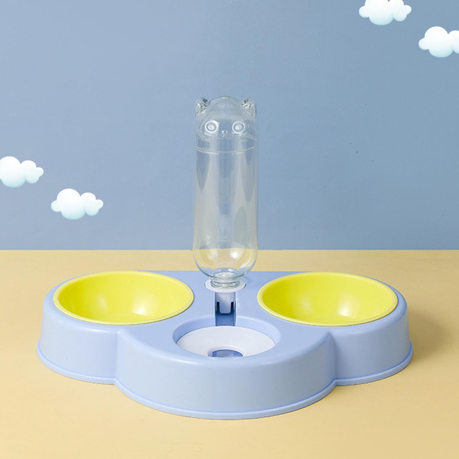 Portable Automatic Feeder Dual Bowl Feeder Bowl Dish Food Dispenser