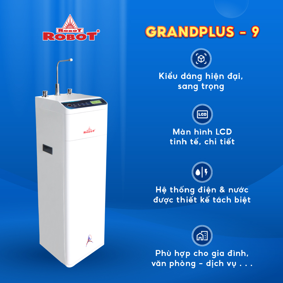 MÁY LỌC NƯỚC NÓNG THÔNG MINH - LẠNH ROBOT GrandPlus-9 - Hàng Chính Hãng