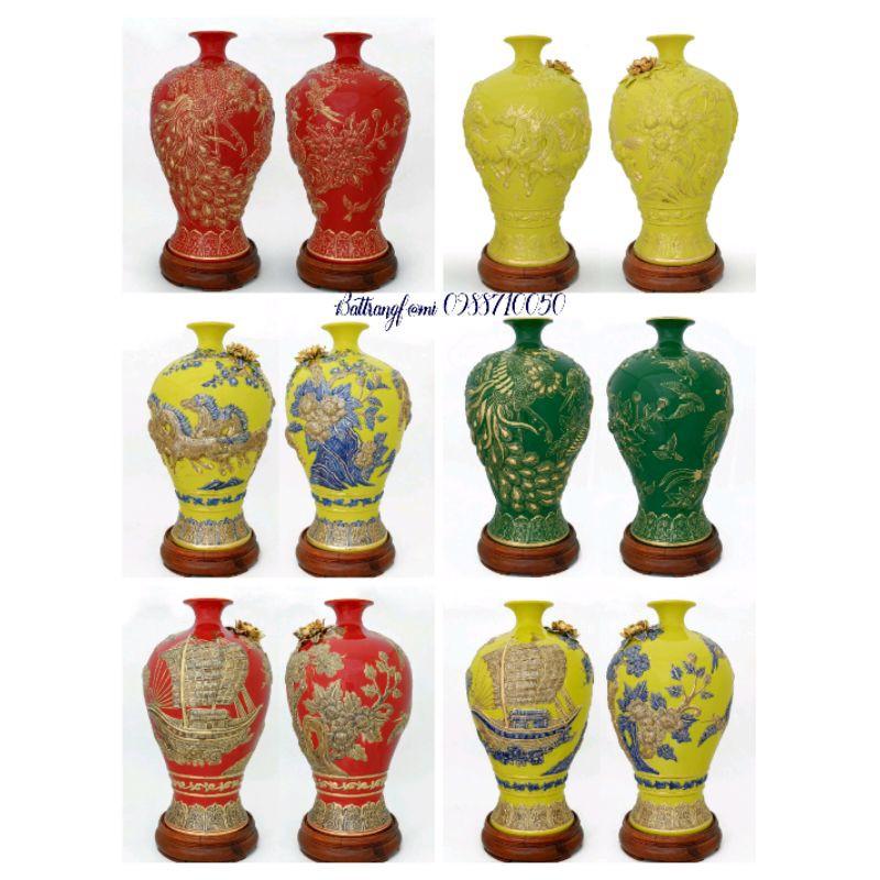 Mai Bình Vẽ Vàng Kim Cao Cấp,Cao 50cm