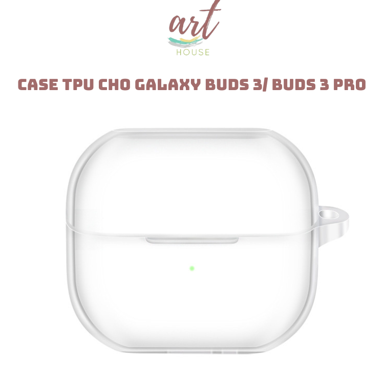 Bao case TPU trong suốt cho Samsung Galaxy Buds 3/ Buds 3 Pro kèm móc treo_ Hàng chính hãng
