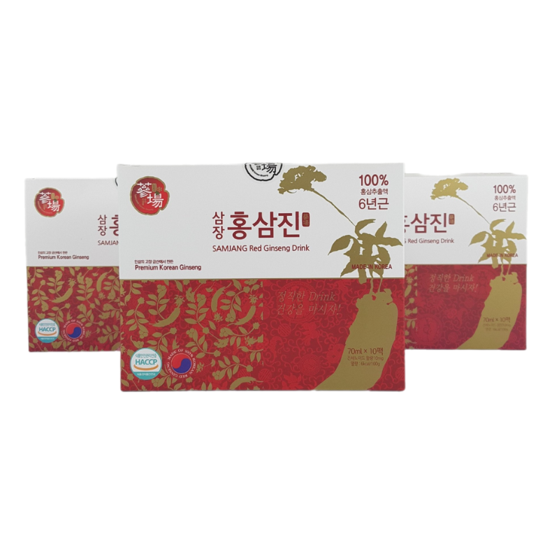 BỘ TÚI NƯỚC HỒNG SÂM SAMJANG RED GINSENG JIN-RED GINSENG DRINK 70MLx30 GÓI