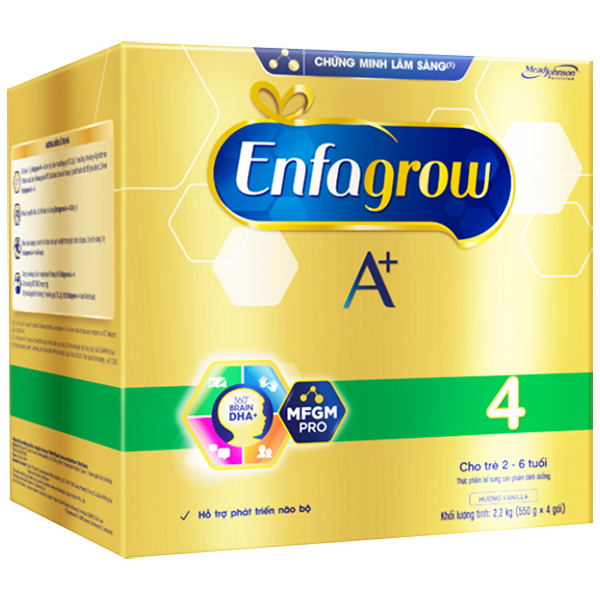 Combo 1 hộp sữa bột Enfagrow A+ 4 2.2kg tặng 1 lon S4 400g