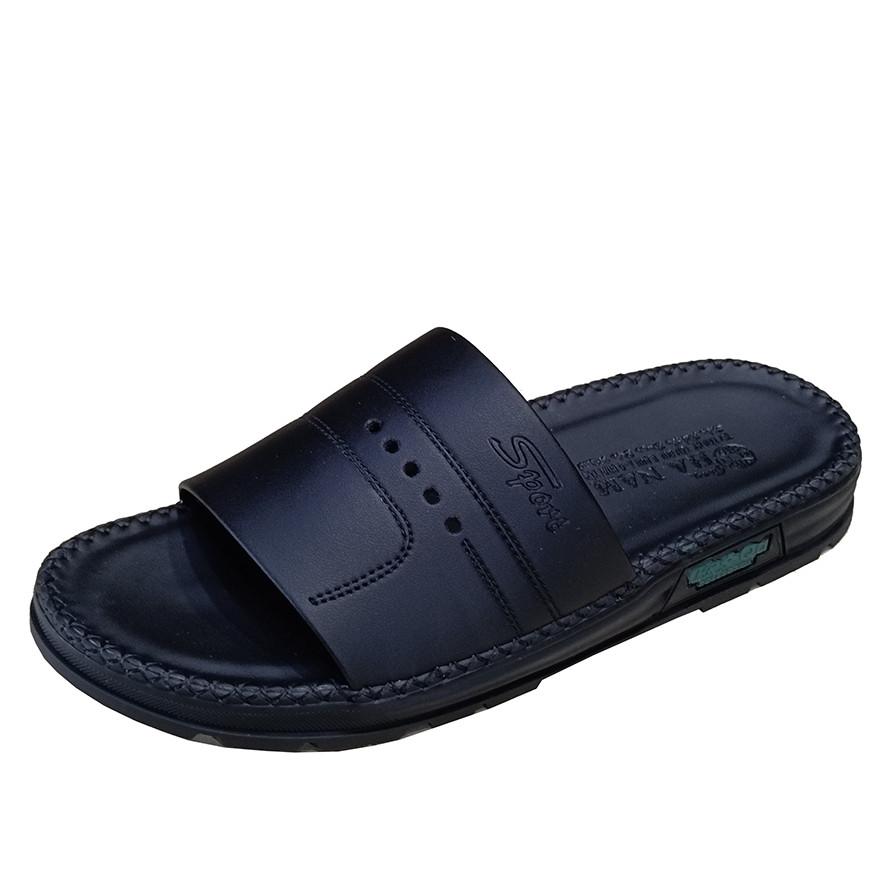 Dép Nam Da Bò HA NAM Đế Siêu Nhẹ Khâu Chỉ Toàn Bộ DNA22035 - Màu Nâu