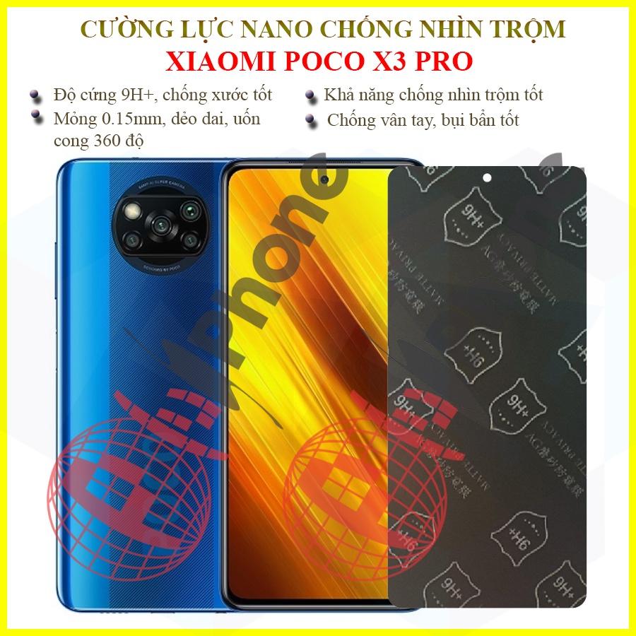 Dán chống nhìn trộm dành cho  Xiaomi Poco X3 Pro - Dán cường lực dẻo nano 9H+