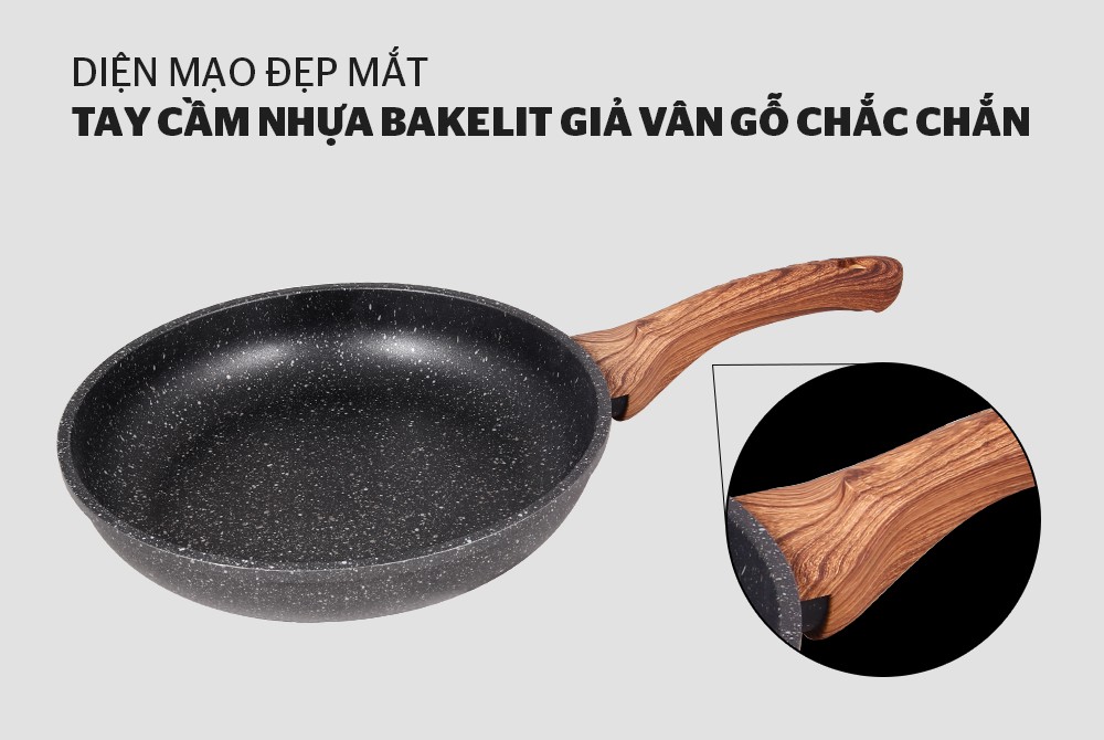 Chảo đúc siêu bền vân đá đáy từ Sunhouse Mama SHG1128MMC