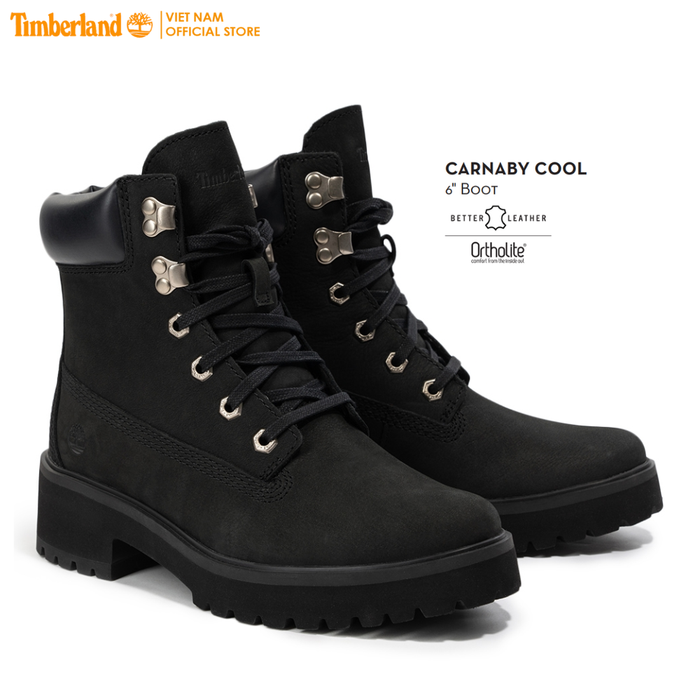 [Original] Timberland Giày Boot Nữ Carnaby Cool 6inch Black Nubuck TB0A5NYY04