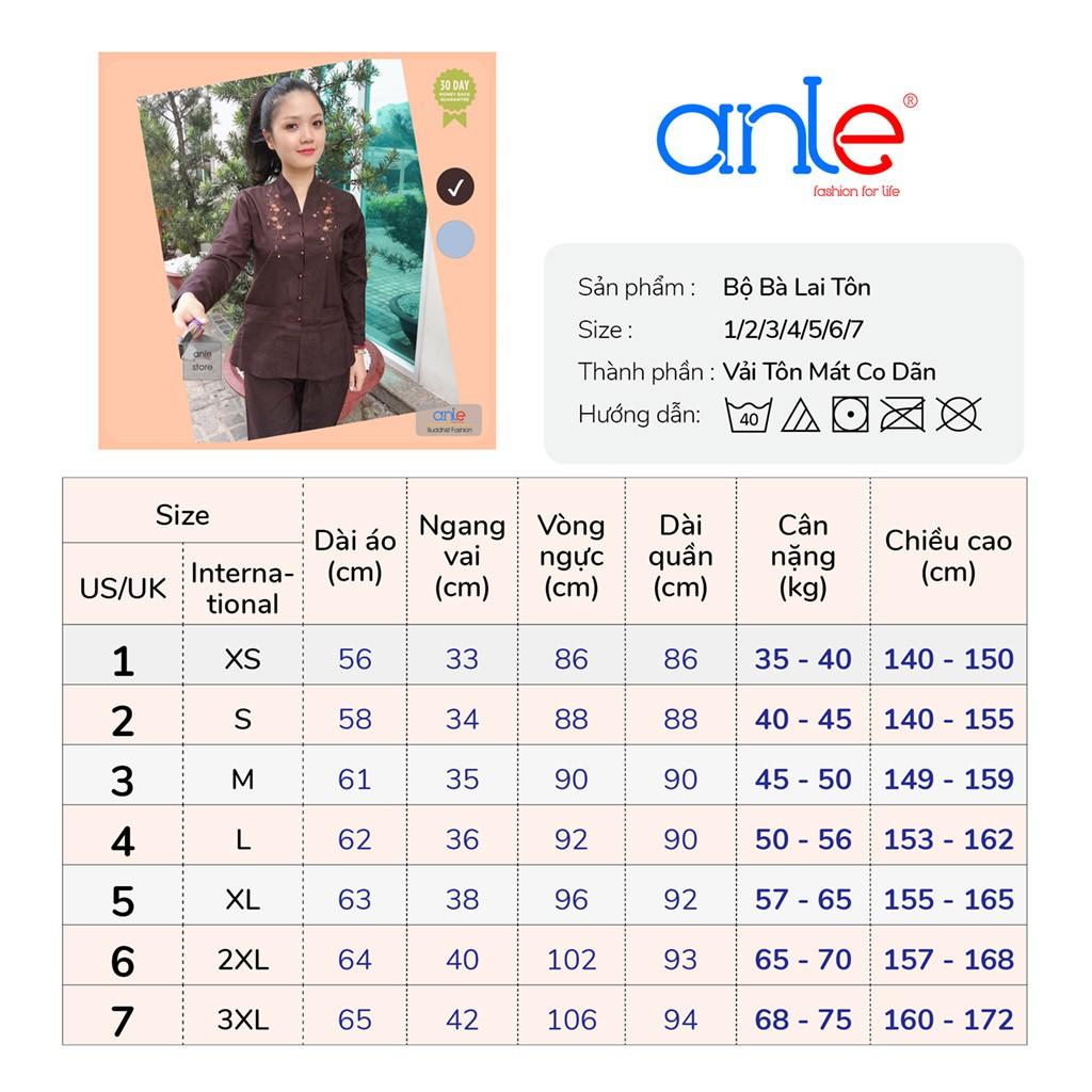 Đồ lam đi chùa Bộ Bà Lai Tôn Thêu Hoa - Bộ đồ đi chùa vải Tôn Mát co dãn Thoải mái - Anle Store
