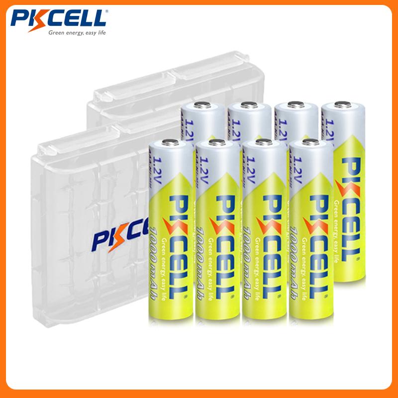 8Pc PKCELL Pin AAA 1.2V Ni-MH Pin Sạc AAA 1000MAH 3A Đèn Pin AAA Đồ Chơi Pin Và 2PC AAA/Pin AA