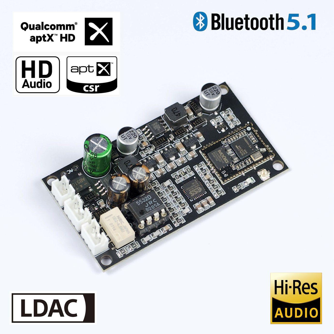 NVArcher ES9038 Bluetooth 5.1 QCC5125 Bảng nhận không dây ES9018K2M Giải mã moudle hỗ trợ LDAC/APTX 24bit/96kHz