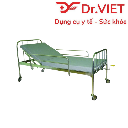 Giường bệnh 1 tay quay đầu inox - Hỗ trợ chăm sóc người già