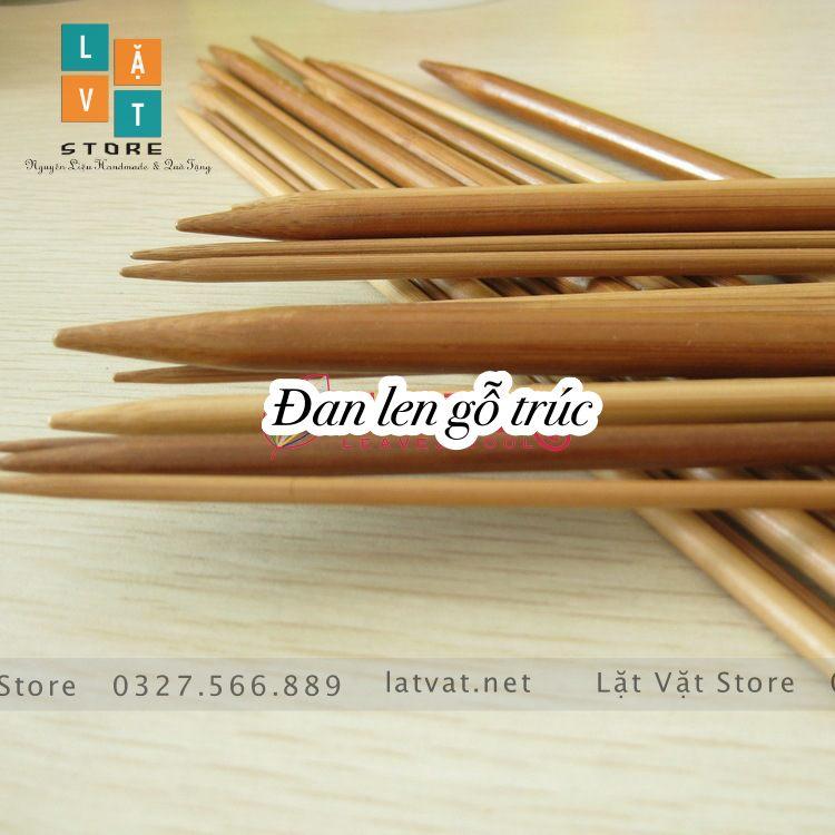 Bán lẻ cặp đan len bằng gỗ tre, gỗ trúc tự nhiên để đan len, làm đồ HandMade