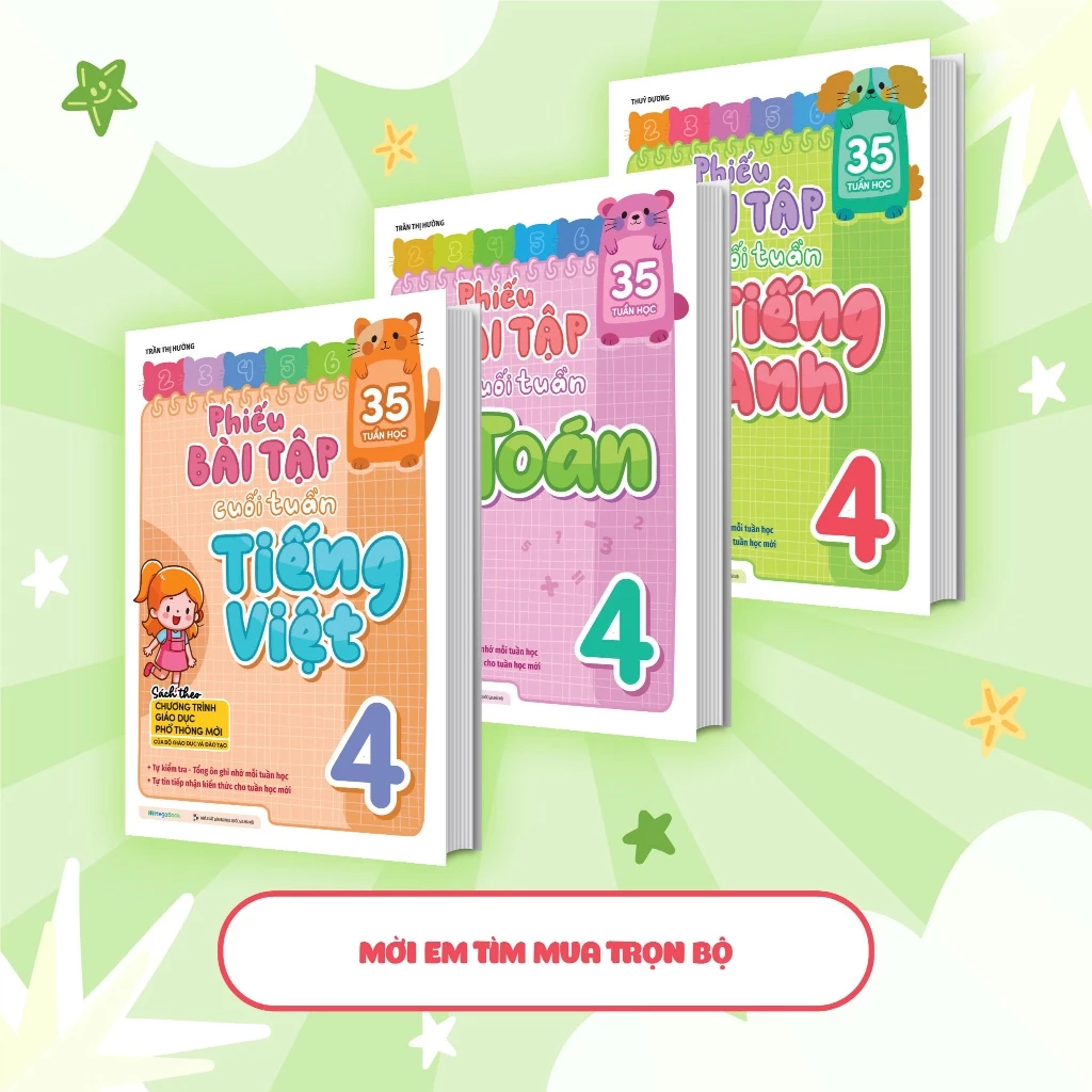 Phiếu Bài Tập Cuối Tuần Tiếng Anh 4 - Global Success (35 Tuần Học) - MEGA