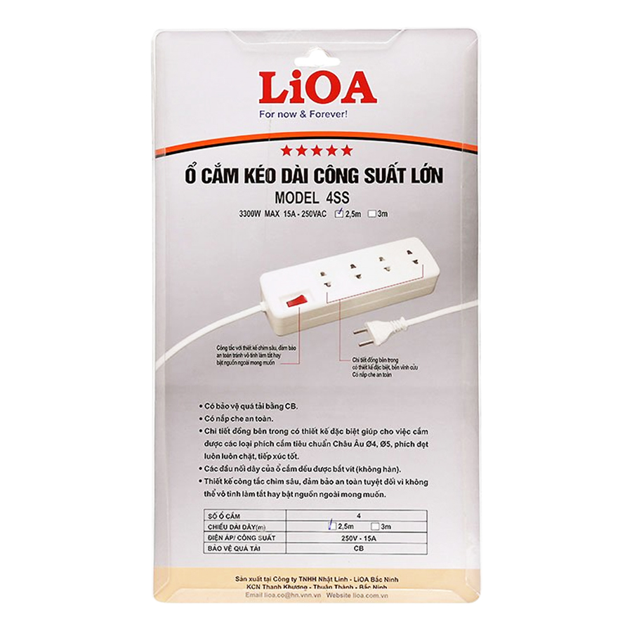 Ổ cắm điện Lioa 4SS2.5-2
