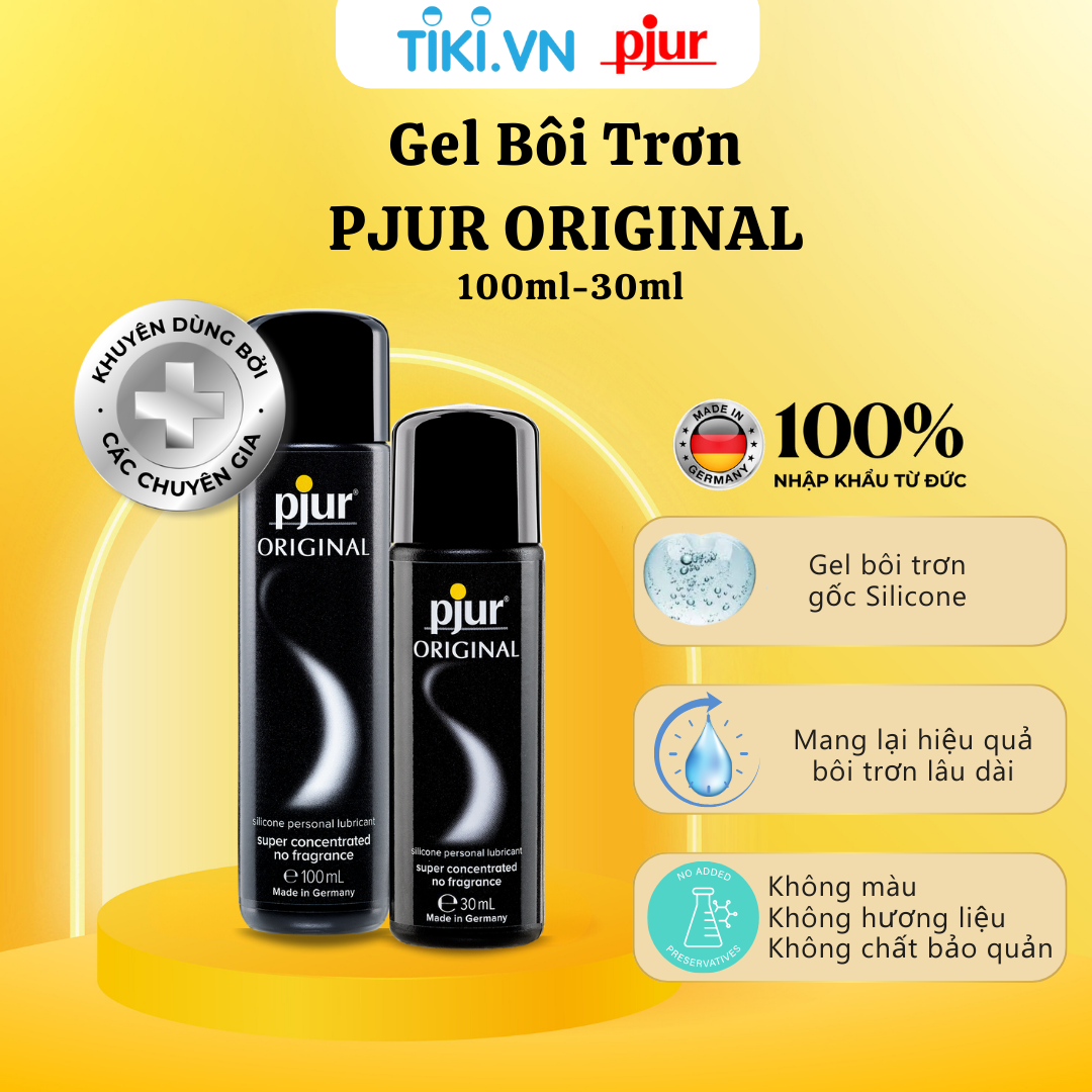 Gel bôi trơn silicone Pjur Original cho nam nữ chai 100ml có hiệu quả cao, không gây bết dính an toàn cho mọi loại da