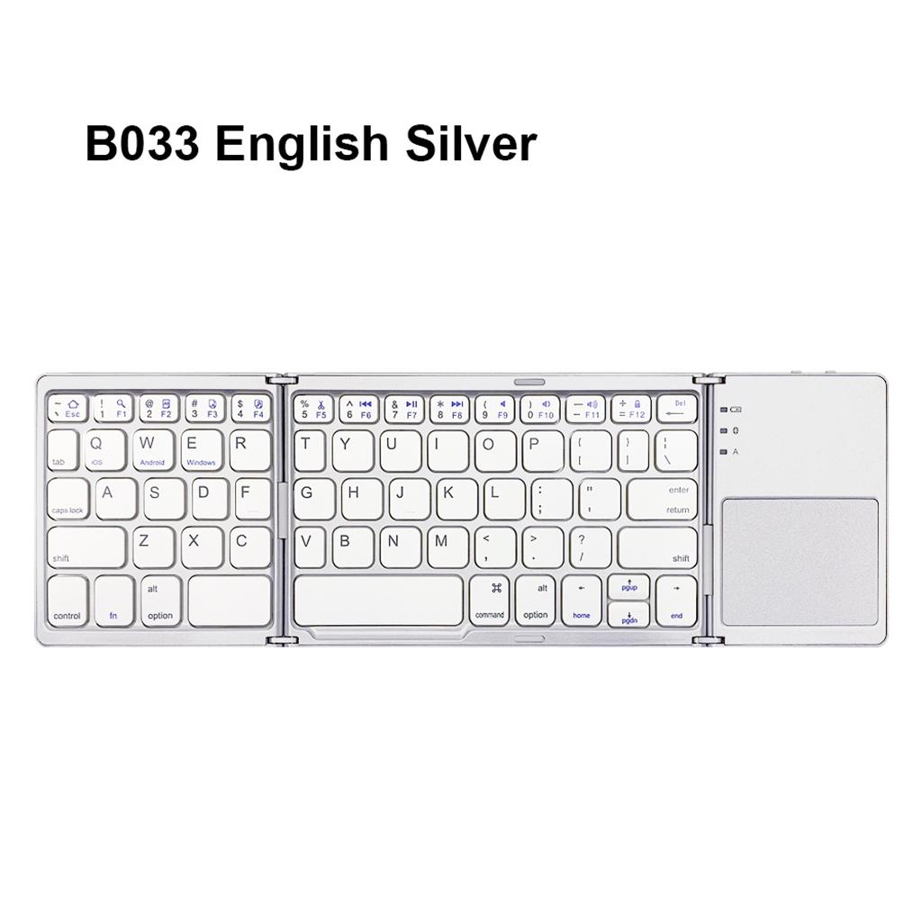Foldable Bluetooth Keyboard Bluetooth 3.0 Rechargable Portable Mini BT Wireless Keyboard with Touchpad for Android, Windows, PC