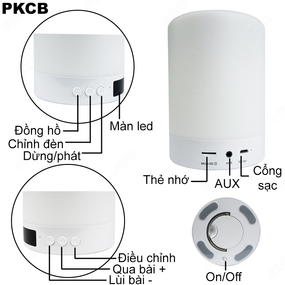 Loa Bluetooth Mini Kiêm Đèn Ngủ Âm Thanh Sống Động PKCB109 - HÀNG CHÍNH HÃNG