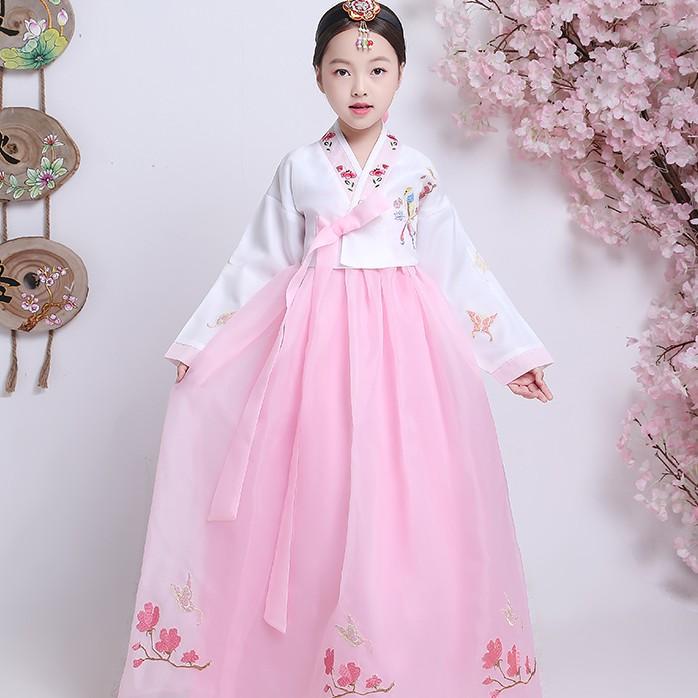 Ảnh thật-S11. Hanbok thêu hoa cho bé gái