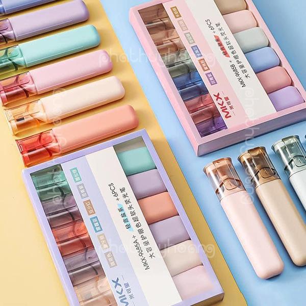 Bộ 6 bút dạ quang Pastel ( Có bán lẻ 1 bút chọn màu ) màu sắc , bút highlight Pastel độc đáo sang trọng