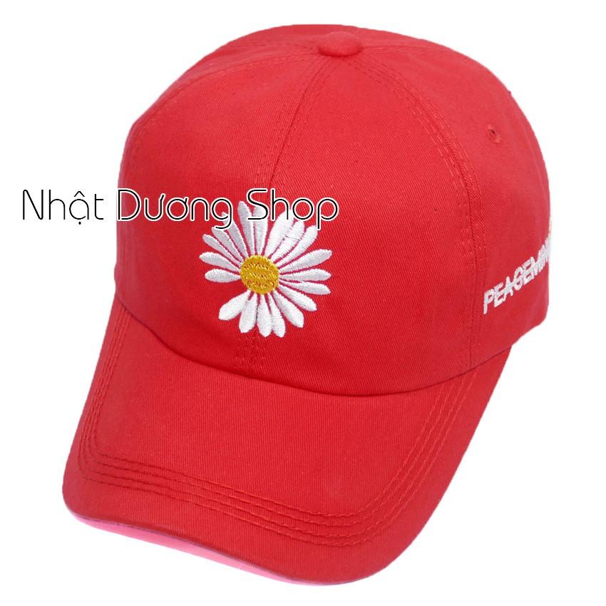 Mũ lưỡi trai hoa cúc họa mi nón kết hoa cúc được may bằng khóa gài cao cấp kết hợp chất liệu vải cotton