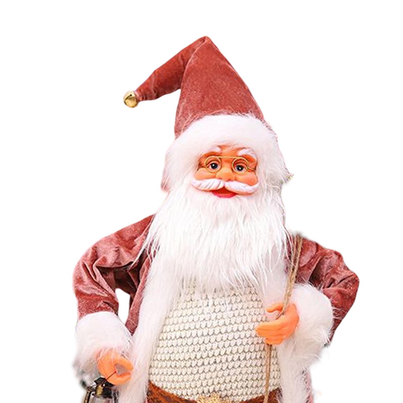 45cm Santa Doll Santa Figurines Table Decor Plush Figure Toys Santa Christmas Plush Doll Toys Coffee Shop Celebration Holiday Desktop Party