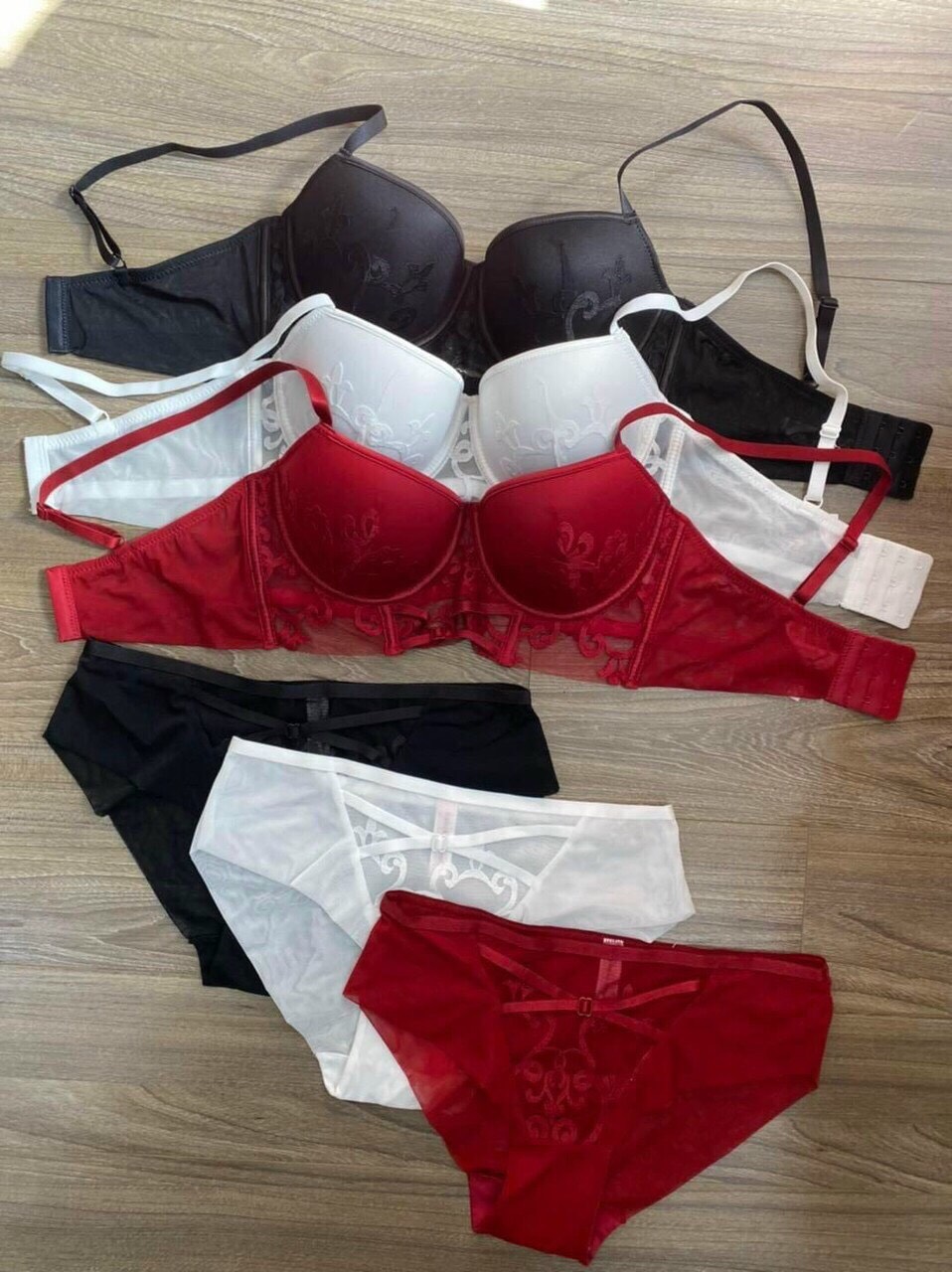 Bộ Đồ Lót Nữ - Set Nội Y Ren Phối Lưới Có Gọng Nâng Ngực Gợi Cảm Sang Trọng Quyến Rũ -16801