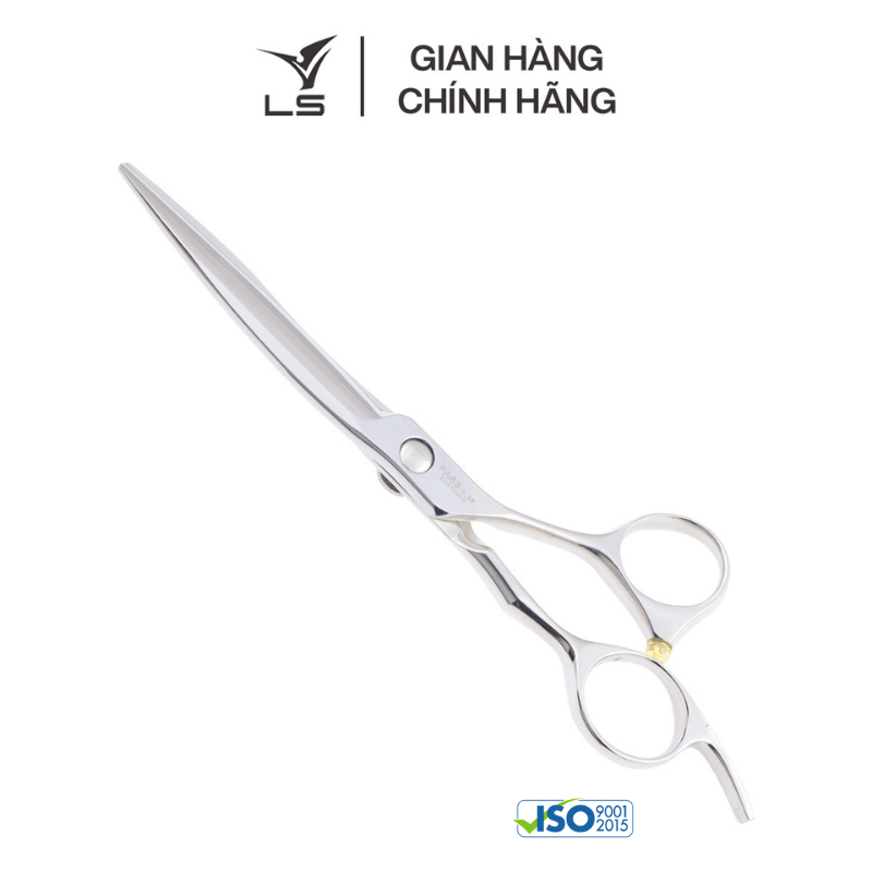 Kéo cắt tóc LS lưỡi thẳng quai offset vênh đỡ ngón cố định FA63/6.25