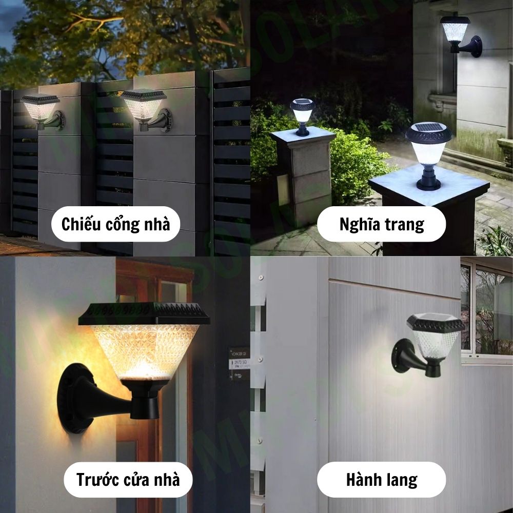 Đèn Gắn Tường MIFIDI Hoa Văn Pha Lê Năng Lượng Mặt Trời DTT02
