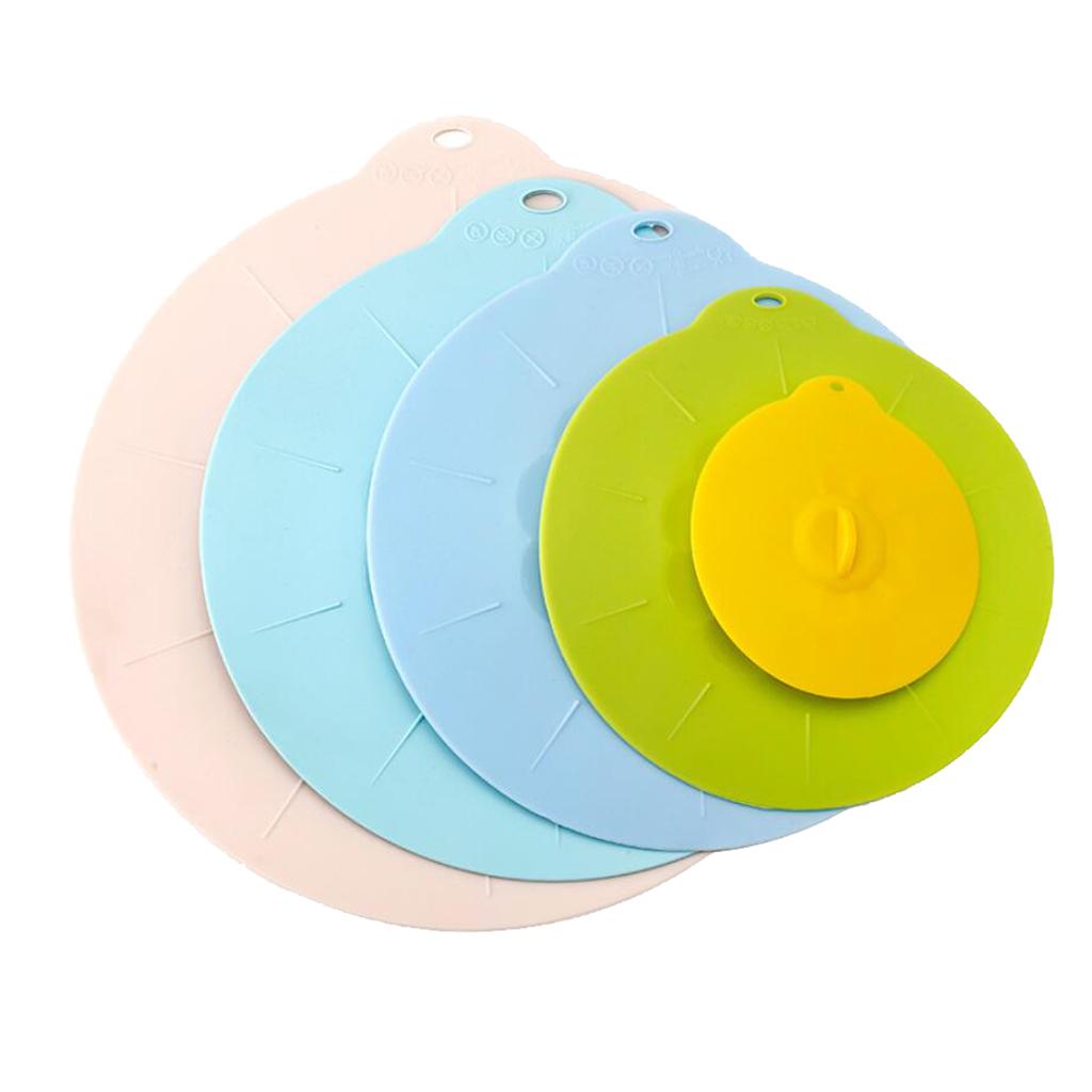5pcs Silicone Wraps Seal Bowl Covers Food Saving Storage Stretch Lids Set