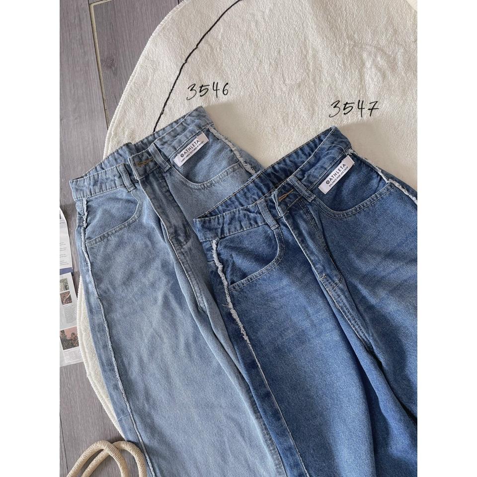 Quần baggy Jean nữ lưng cao ống suông mẫu mới