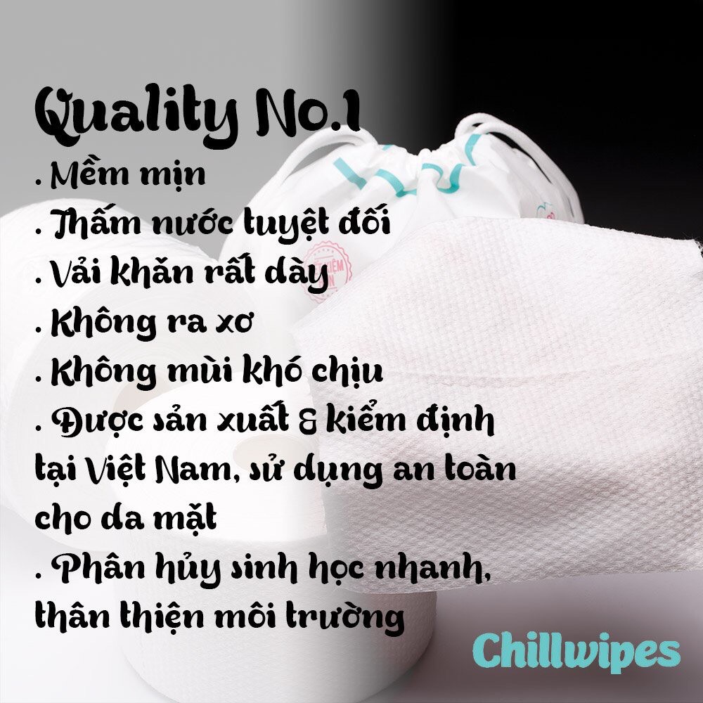 Khăn mặt khô Chillwipes gói vuông 80 khăn