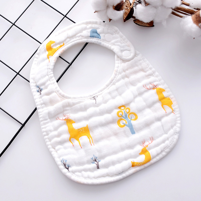 Yếm Bonny Vải Xô 6 Lớp Có Cúc Bấm Bên Vai Giúp Bé Thấm Rớt, Giữ Ấm Ngực