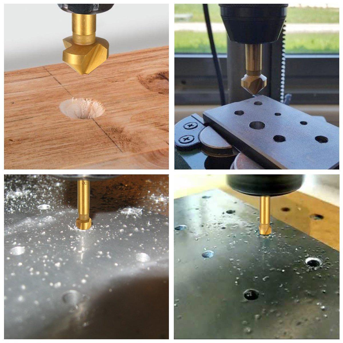 8 Cái Mũi Khoan Mũi Khoan 90 °  Mũi Khoan Titan Kim Loại Titan Công Cụ Vít Vát Vát Kim Loại Titan Thích Hợp Cho Tự Làm, Gia Đình Và Xây Dựng Chung