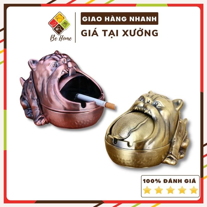 Gạt tàn Hoàng Gia Chó Bull - 2 màu Đồng - Hợp kim cao cấp - Sang Trọng - Dễ Dàng Vệ Sinh